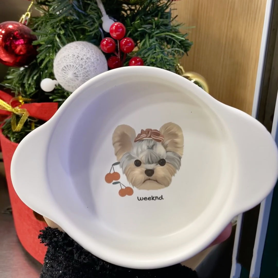 Custom Round Ceramic pet Bowl