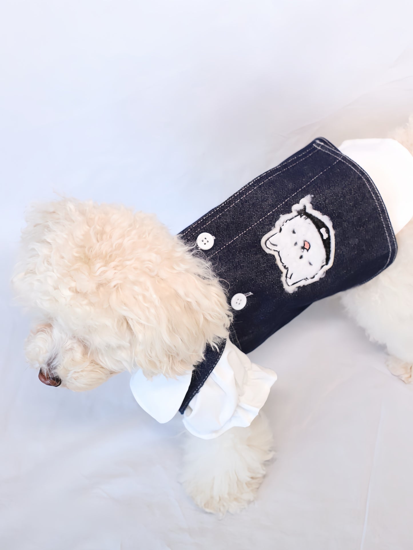 Denim Suspender Skirt for Dog Clothes